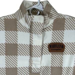 Rivalry Threads Maryland Terrapins Fleece Pullover Tan White Check Medium New